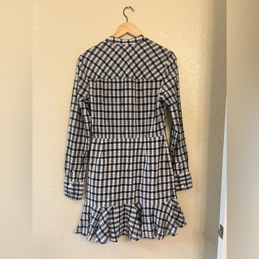 🆕🤍Veronica Beard 🤍Plaid Navy and White Women's Dress. Size M - Picture 6 of 12